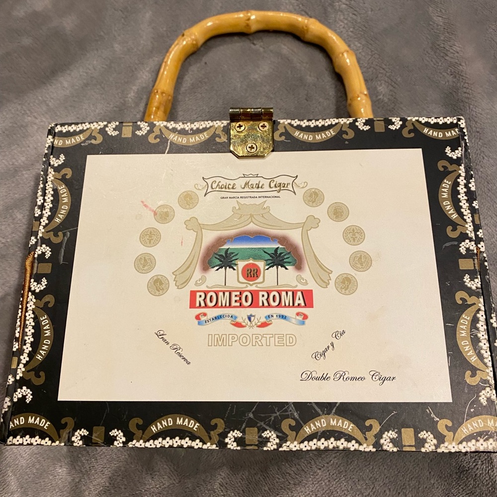 Vintage cigar box purse. Casino theme